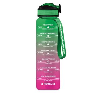The Steel Bottle Borraccia Motivazionale - 1L - 1 MWB Pink&Green